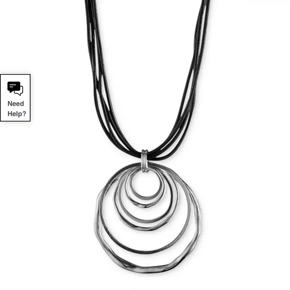 Anne Klein Silver-Tone Orbital Pendant Necklace, NWT.